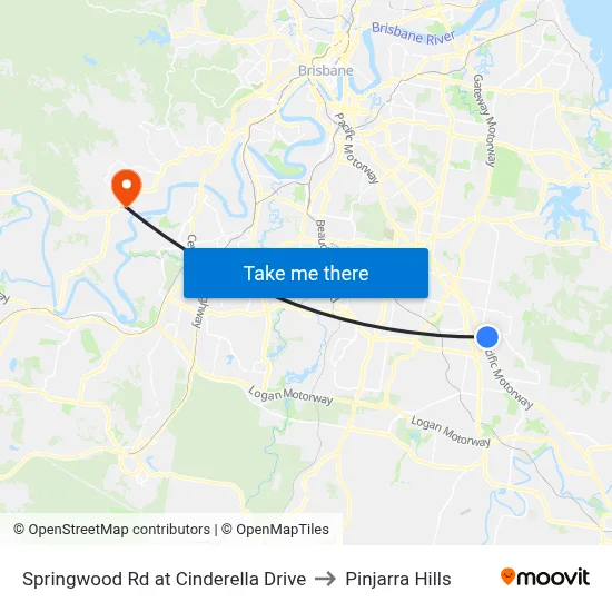 Springwood Rd at Cinderella Drive to Pinjarra Hills map