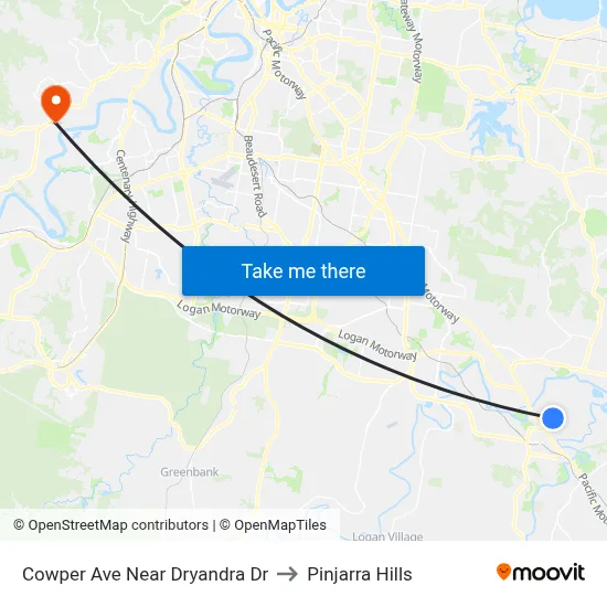 Cowper Ave Near Dryandra Dr to Pinjarra Hills map