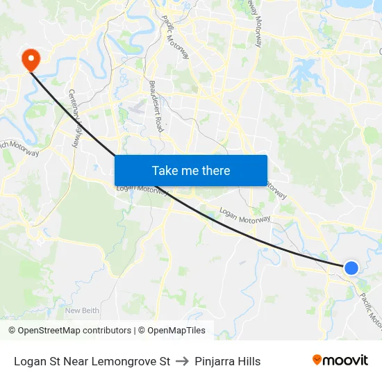 Logan St Near Lemongrove St to Pinjarra Hills map