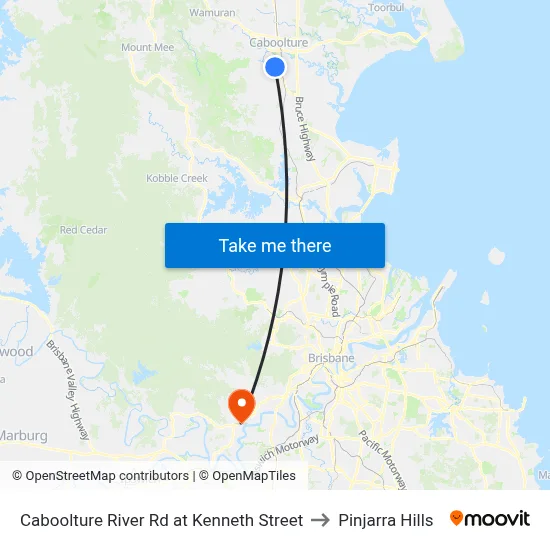 Caboolture River Rd at Kenneth Street to Pinjarra Hills map