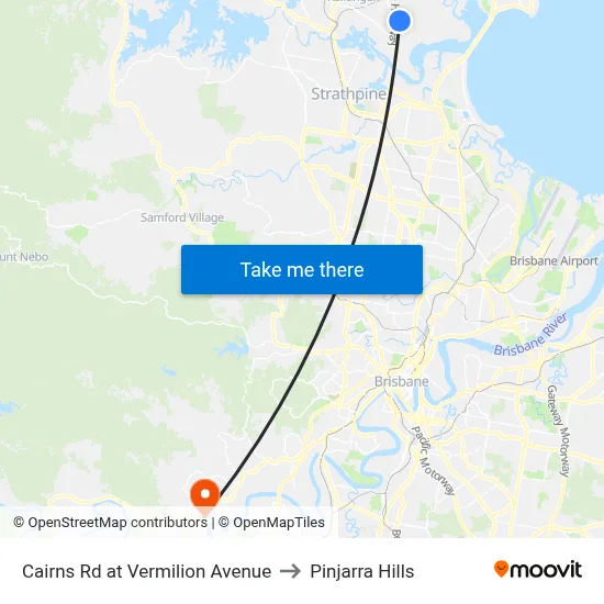 Cairns Rd at Vermilion Avenue to Pinjarra Hills map