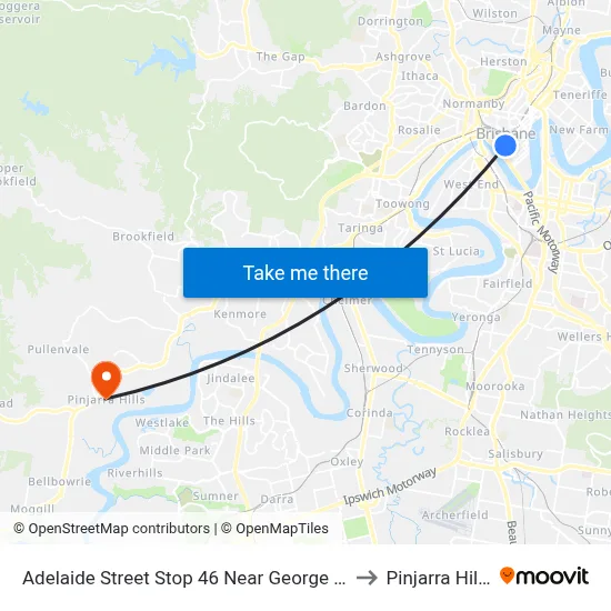 Adelaide Street Stop 46 Near George St to Pinjarra Hills map
