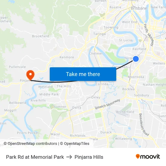Park Rd at Memorial Park to Pinjarra Hills map