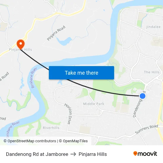 Dandenong Rd at Jamboree to Pinjarra Hills map
