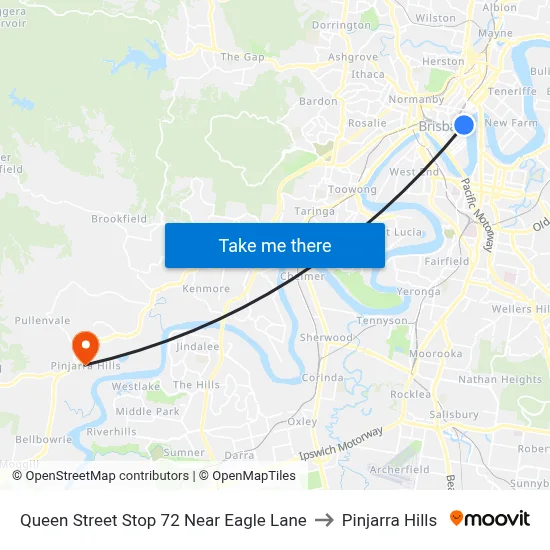 Queen Street Stop 72 Near Eagle Lane to Pinjarra Hills map