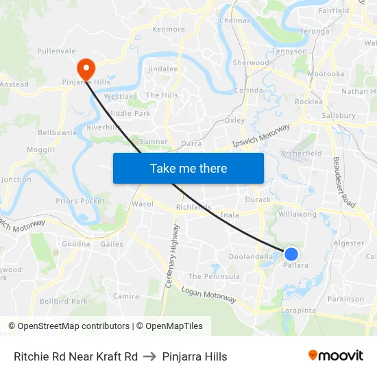Ritchie Rd Near Kraft Rd to Pinjarra Hills map