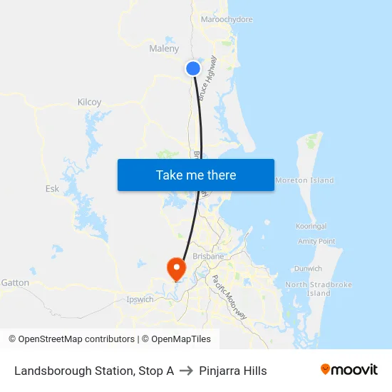 Landsborough Station, Stop A to Pinjarra Hills map