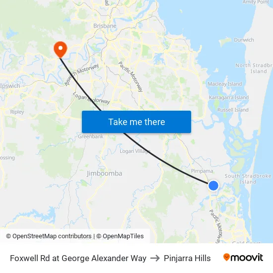 Foxwell Rd at George Alexander Way to Pinjarra Hills map