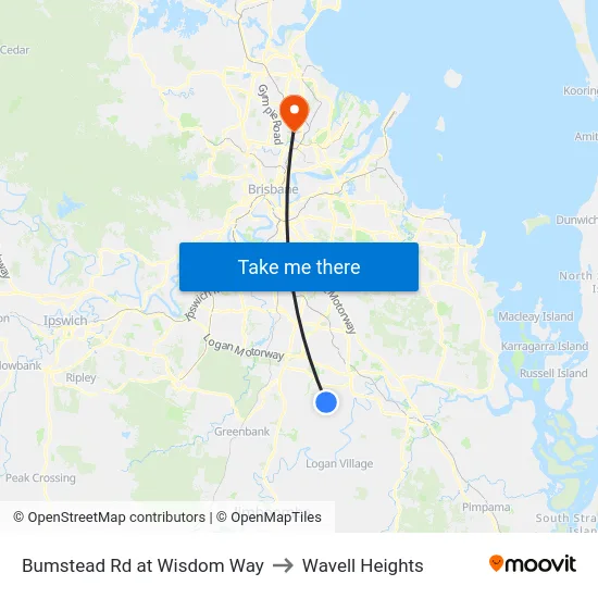 Bumstead Rd at Wisdom Way to Wavell Heights map