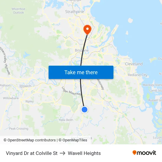 Vinyard Dr at Colville St to Wavell Heights map