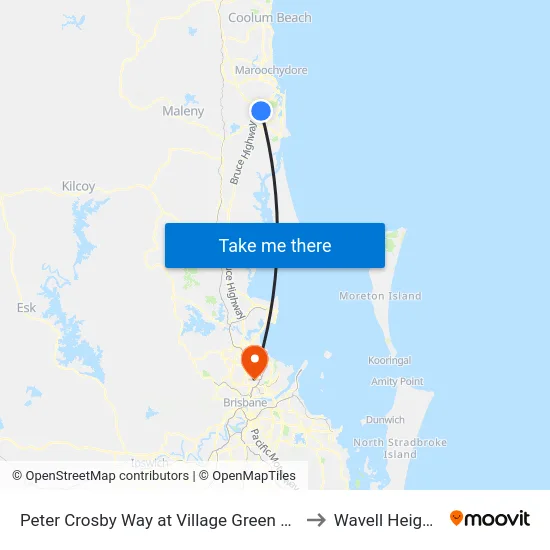 Peter Crosby Way at Village Green Bvd to Wavell Heights map