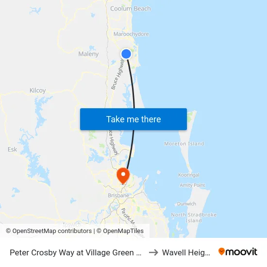 Peter Crosby Way at Village Green Bvd to Wavell Heights map