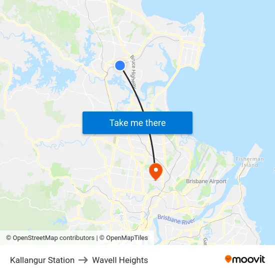 Kallangur Station to Wavell Heights map