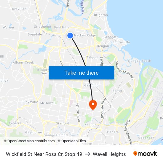Wickfield St Near Rosa Cr, Stop 49 to Wavell Heights map
