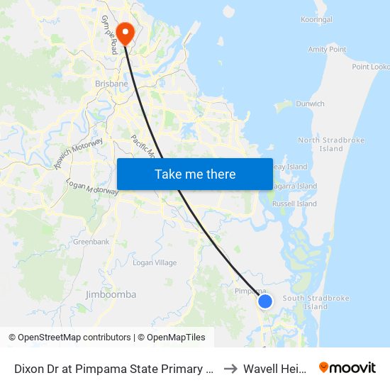 Dixon Dr at Pimpama State Primary College to Wavell Heights map