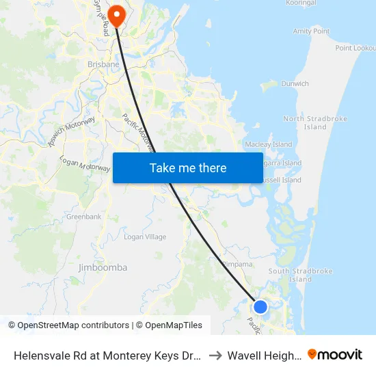 Helensvale Rd at Monterey Keys Drive to Wavell Heights map