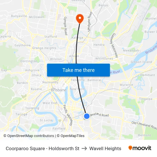 Coorparoo Square - Holdsworth St to Wavell Heights map