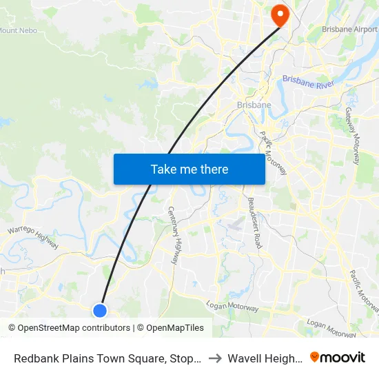Redbank Plains Town Square, Stop C to Wavell Heights map