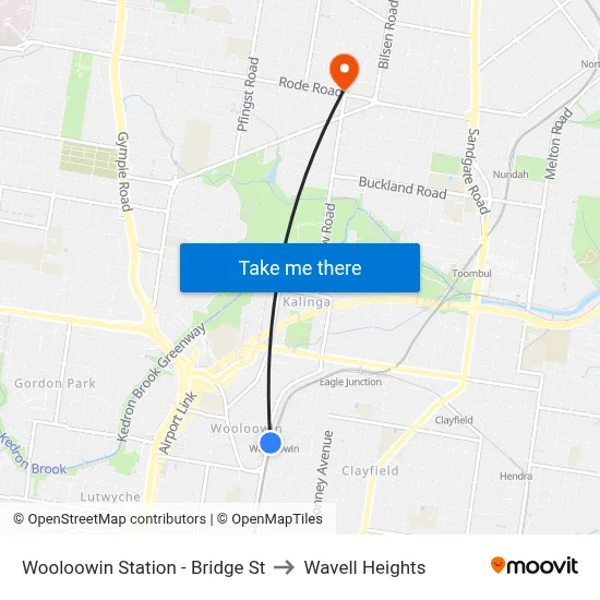 Wooloowin Station - Bridge St to Wavell Heights map
