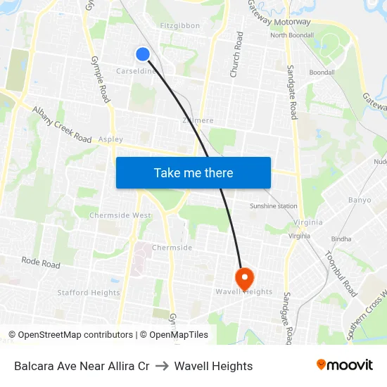 Balcara Ave Near Allira Cr to Wavell Heights map