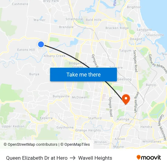 Queen Elizabeth Dr at Hero to Wavell Heights map