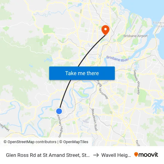 Glen Ross Rd at St Amand Street, Stop 53 to Wavell Heights map