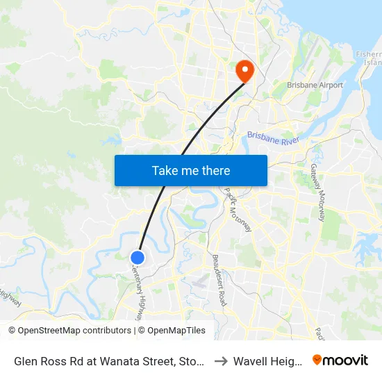 Glen Ross Rd at Wanata Street, Stop 54 to Wavell Heights map
