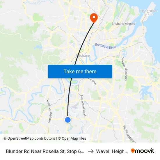 Blunder Rd Near Rosella St, Stop 60a to Wavell Heights map