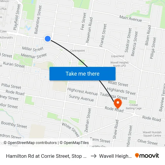 Hamilton Rd at Corrie Street, Stop 51 to Wavell Heights map