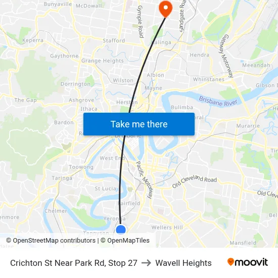 Crichton St Near Park Rd, Stop 27 to Wavell Heights map