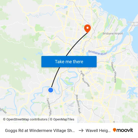 Goggs Rd at Windermere Village Shopping to Wavell Heights map