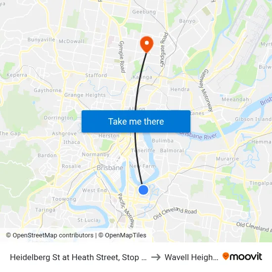 Heidelberg St at Heath Street, Stop 15 to Wavell Heights map