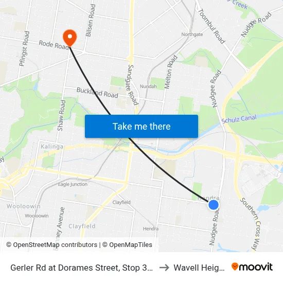 Gerler Rd at Dorames Street, Stop 37/36 to Wavell Heights map