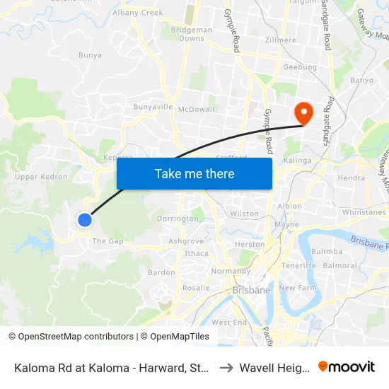 Kaloma Rd at Kaloma - Harward, Stop 38 to Wavell Heights map