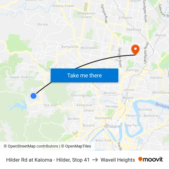 Hilder Rd at Kaloma - Hilder, Stop 41 to Wavell Heights map