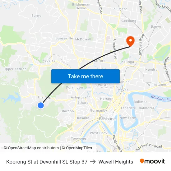 Koorong St at Devonhill St, Stop 37 to Wavell Heights map