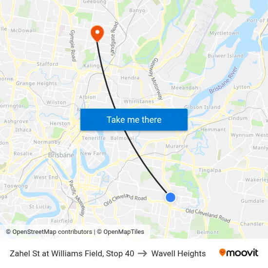 Zahel St at Williams Field, Stop 40 to Wavell Heights map