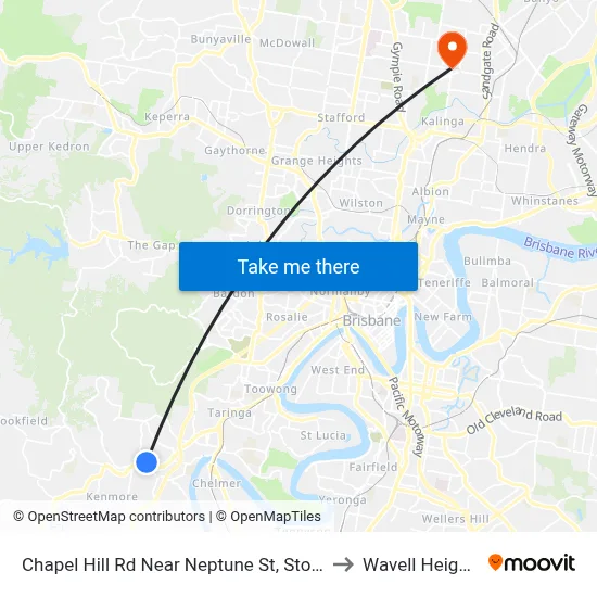 Chapel Hill Rd Near Neptune St, Stop 1 to Wavell Heights map
