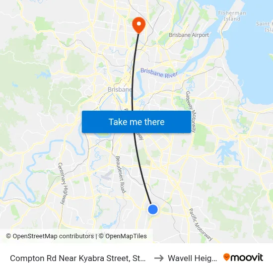 Compton Rd Near Kyabra Street, Stop 86 to Wavell Heights map