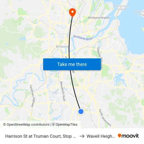 Harrison St at Truman Court, Stop 89 to Wavell Heights map
