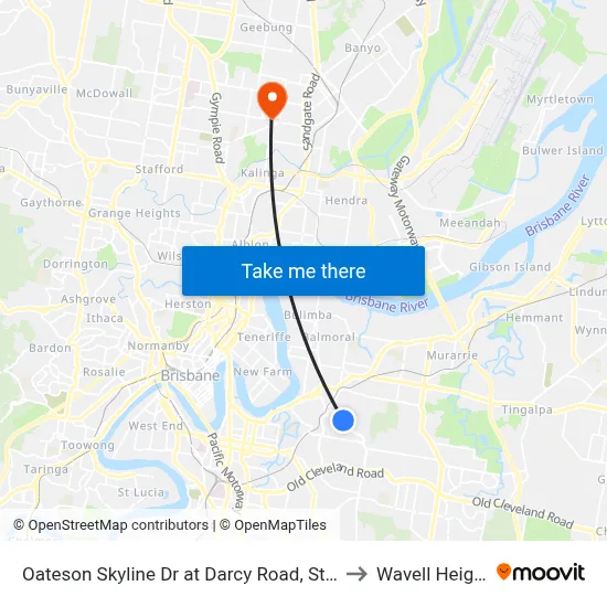 Oateson Skyline Dr at Darcy Road, Stop 40 to Wavell Heights map