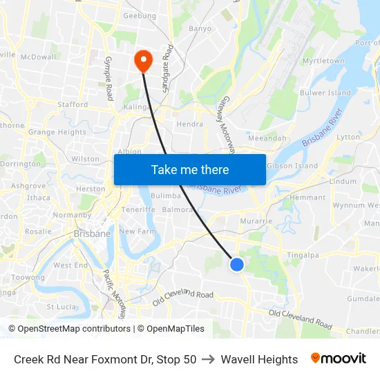 Creek Rd Near Foxmont Dr, Stop 50 to Wavell Heights map