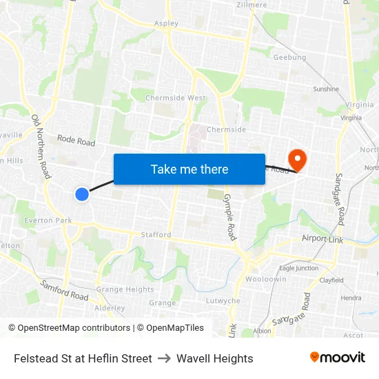 Felstead St at Heflin Street to Wavell Heights map