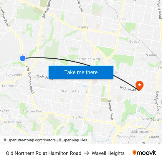 Old Northern Rd at Hamilton Road to Wavell Heights map