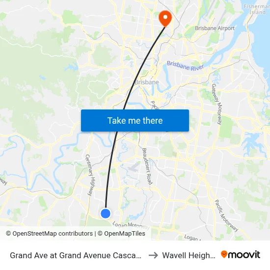Grand Ave at Grand Avenue Cascade to Wavell Heights map
