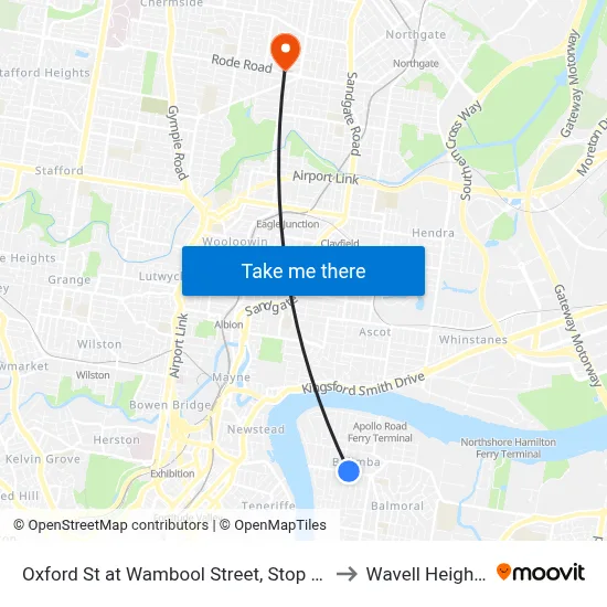Oxford St at Wambool Street, Stop 31 to Wavell Heights map