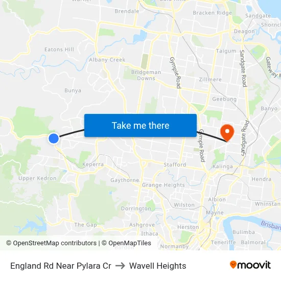England Rd Near Pylara Cr to Wavell Heights map