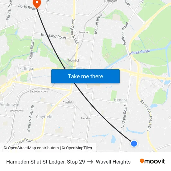 Hampden St at St Ledger, Stop 29 to Wavell Heights map