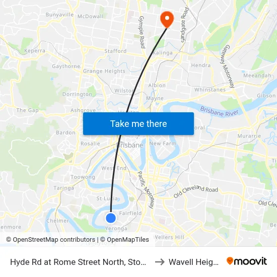 Hyde Rd at Rome Street North, Stop 27 to Wavell Heights map