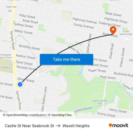 Castle St Near Seabrook St to Wavell Heights map